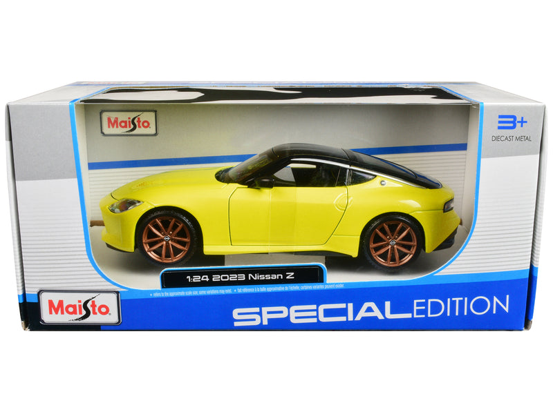 2023 Nissan Z Yellow Metallic with Black Top "Special Edition" Series 1/24 Diecast Model Car by Maisto