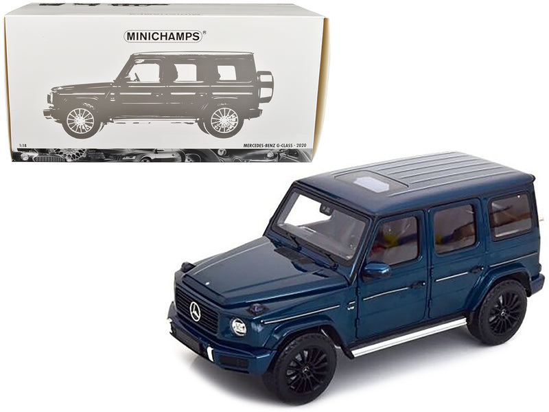 2020 Mercedes-Benz AMG G-Class Blue Metallic with Sunroof 1/18 Diecast Model Car by Minichamps