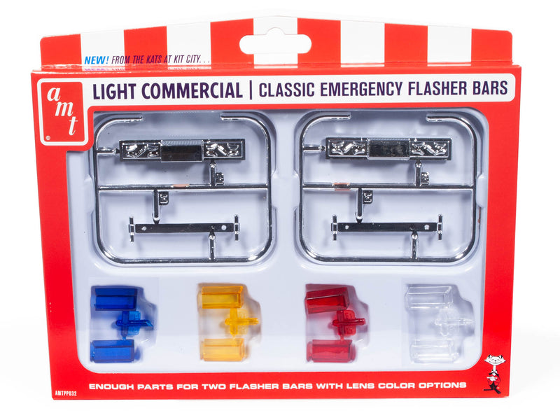 Skill 2 Model Kit Light Commercial Classic Emergency Flasher Bars Set of 10 pieces for 1/25 Scale Model by AMT