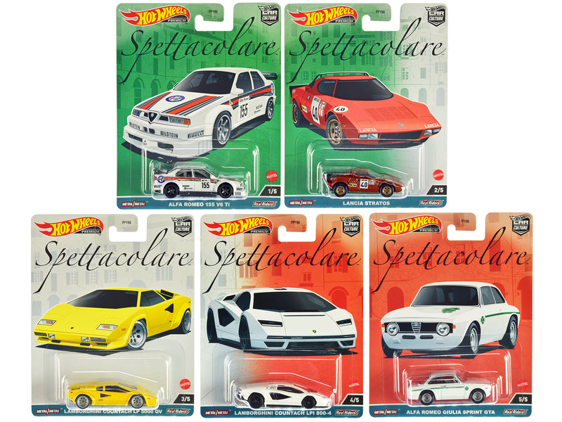 "Spettacolare" 5 piece Set "Car Culture" Series Diecast Model Cars by Hot Wheels