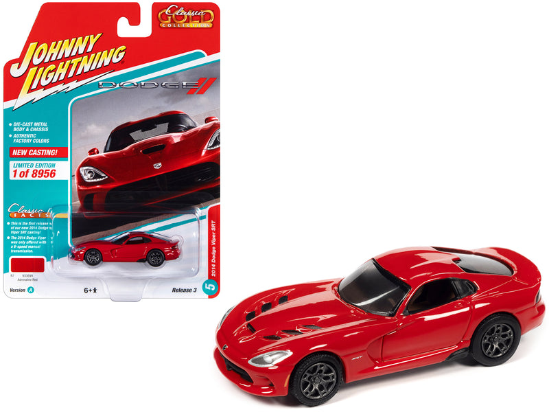 2014 Dodge Viper SRT Adrenaline Red "Classic Gold Collection" Series Limited Edition to 8956 pieces Worldwide 1/64 Diecast Model Car by Johnny Lightning