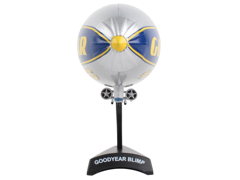 Goodyear Blimp Silver Metallic with Blue and Yellow Graphics "