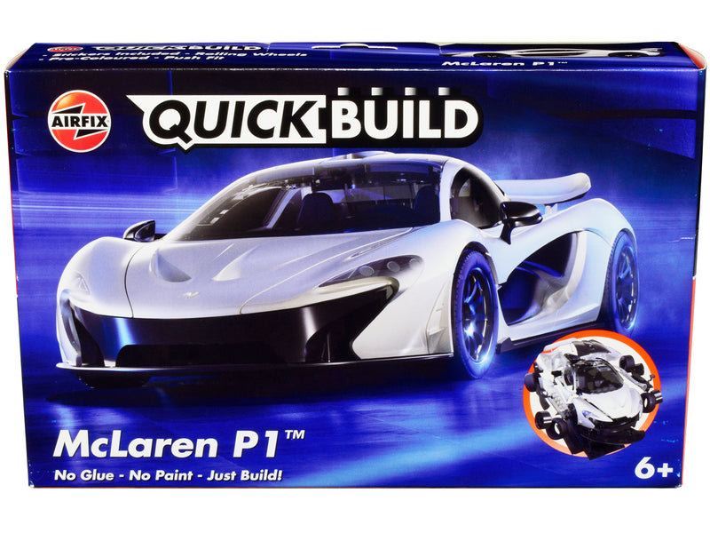 Skill 1 Model Kit McLaren P1 White Snap Together Painted Plastic Model Car Kit by Airfix Quickbuild