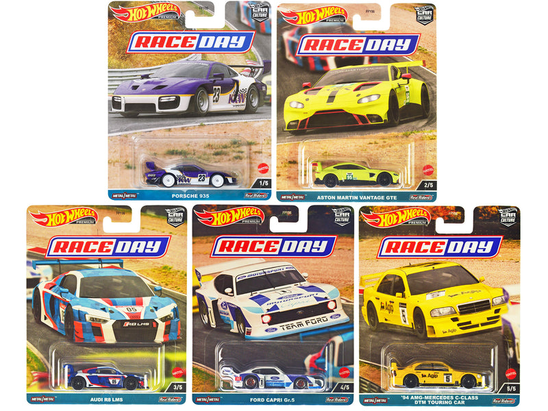 "Race Day" 5 piece Set "Car Culture" Series Diecast Model Cars by Hot Wheels