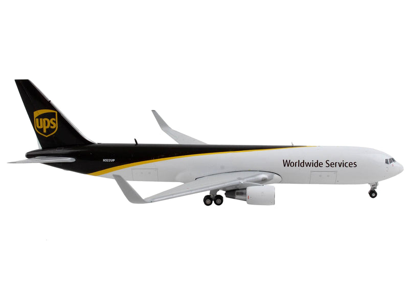 Boeing 767-300F Commercial Aircraft "UPS (United Parcel Service) - Worldwide Services" White and Dark Brown 1/400 Diecast Model Airplane by GeminiJets