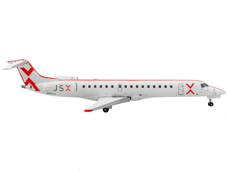 Embraer ERJ-145 Commercial Aircraft "JetSuiteX" White with Red Stripes 1/400 Diecast Model Airplane by GeminiJets