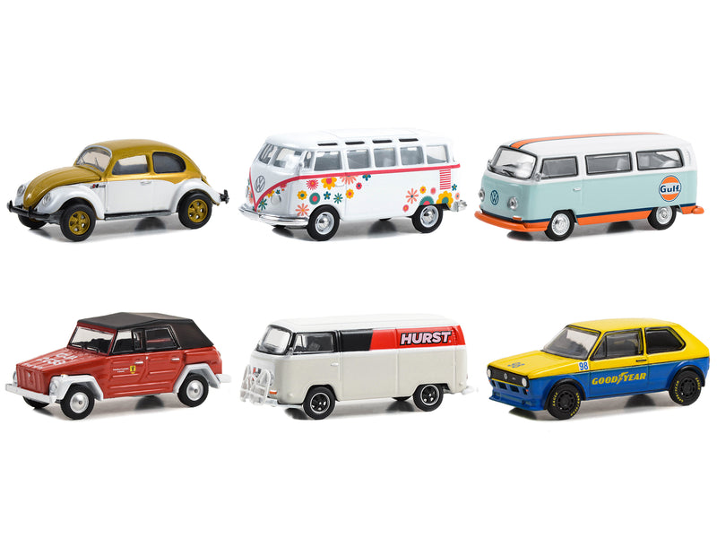 "Club Vee V-Dub" Set of 6 pieces Series 17 1/64 Diecast Model Cars by Greenlight