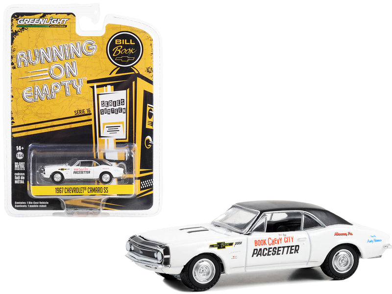 1967 Chevrolet Camaro SS White with Black Top "Book City Chevy Pacesetter - Altoona Pennsylvania" "Running on Empty" Series 16 1/64 Diecast Model Car by Greenlight