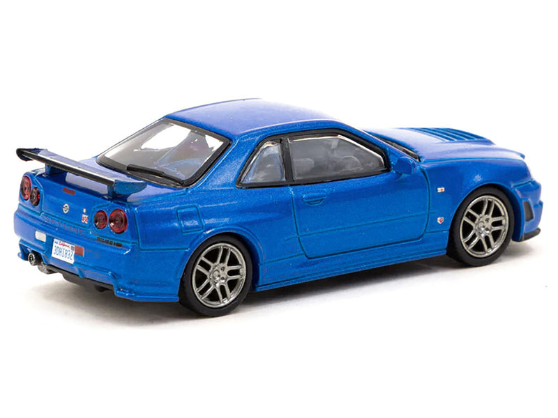 Nissan Nismo R34 GT-R Z-tune RHD (Right Hand Drive) Blue Metallic "FuelFest Tokyo" (2023) "Collab64" Series 1/64 Diecast Model Car by Schuco & Tarmac Works
