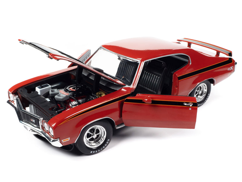1972 Buick GSX Fire Red with Black Stripes "Muscle Car & Corvette Nationals" (MCACN) "American Muscle" Series 1/18 Diecast Model Car by Auto World