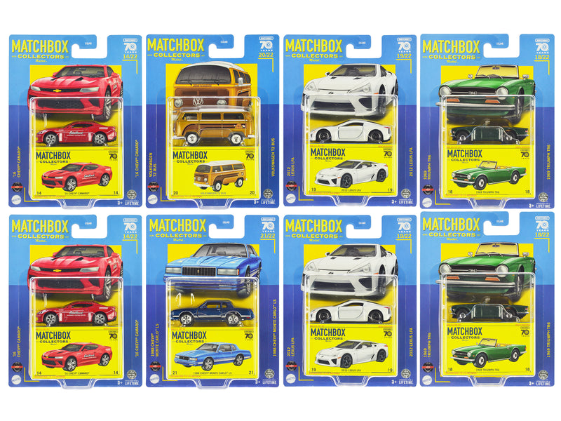 "Collectors" Superfast 2023 Assortment U "70 Years" Special Edition Set of 8 pieces Diecast Model Cars by Matchbox