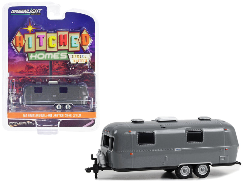 1971 Airstream Double-Axle Land Yacht Safari Custom Travel Trailer Gray "Hitched Homes" Series 14 1/64 Diecast Model by Greenlight