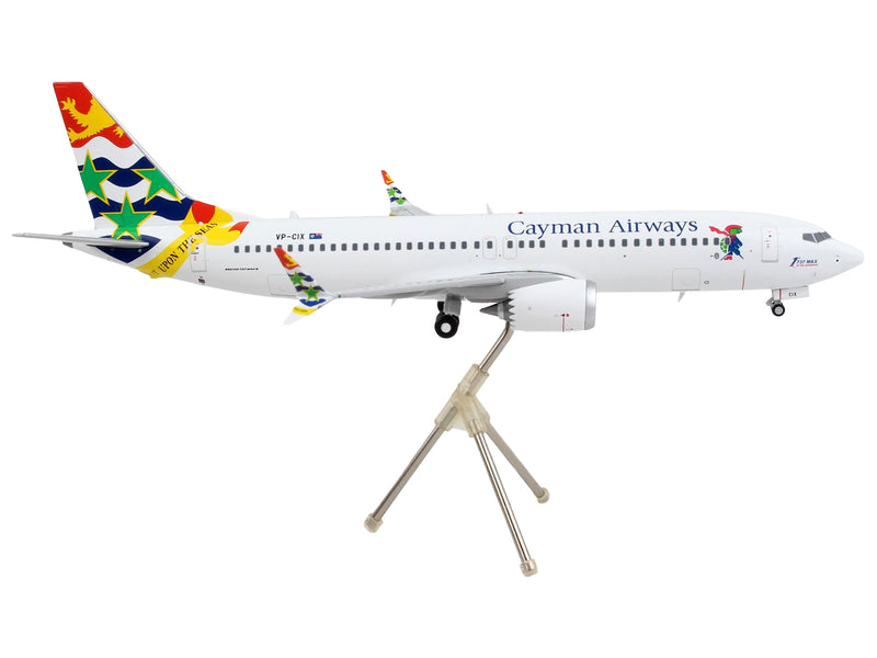 Boeing 737 MAX 8 Commercial Aircraft "Cayman Airways" White with Tail Graphics "Gemini 200" Series 1/200 Diecast Model Airplane by GeminiJets