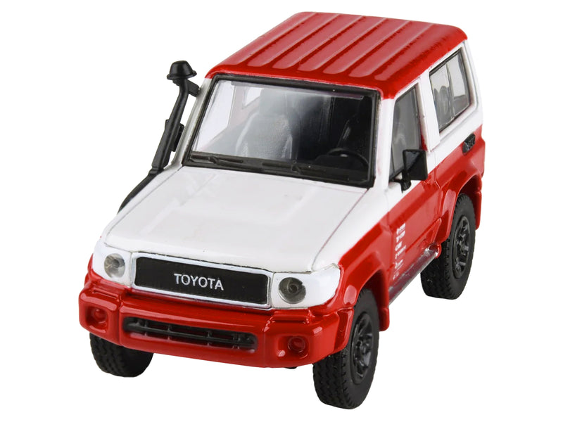 2014 Toyota Land Cruiser 71 SWB (Short Wheel Base) Red and White "2023 Auto Salon" 1/64 Diecast Model Car by Paragon Models