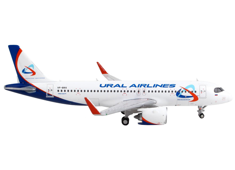 Airbus A320neo Commercial Aircraft "Ural Airlines" White with Blue Tail 1/400 Diecast Model Airplane by GeminiJets