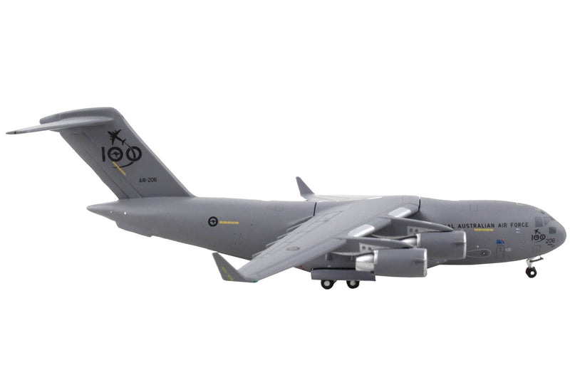 Boeing C-17 Globemaster III Transport Aircraft "Royal Australian Air Force - 100 Years Cententary" Gray "Gemini Macs" Series 1/400 Diecast Model Airplane by GeminiJets