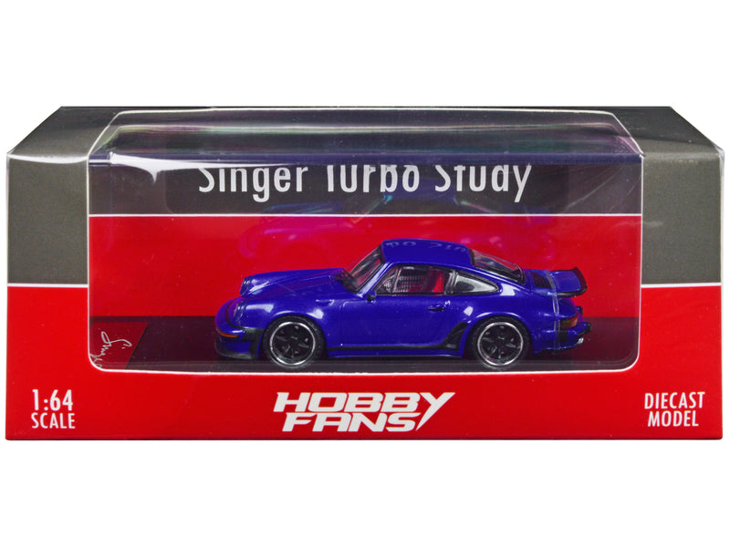 Singer Turbo Study Blue Metallic 1/64 Diecast Model Car by Hobby Fans