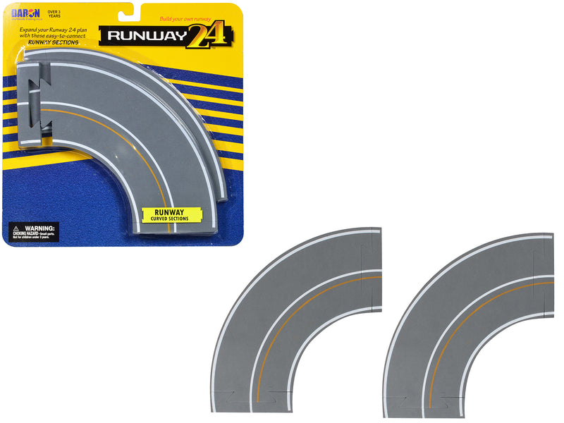 Runway Curved Sections 2 Piece Set for Diecast Models by Runway24