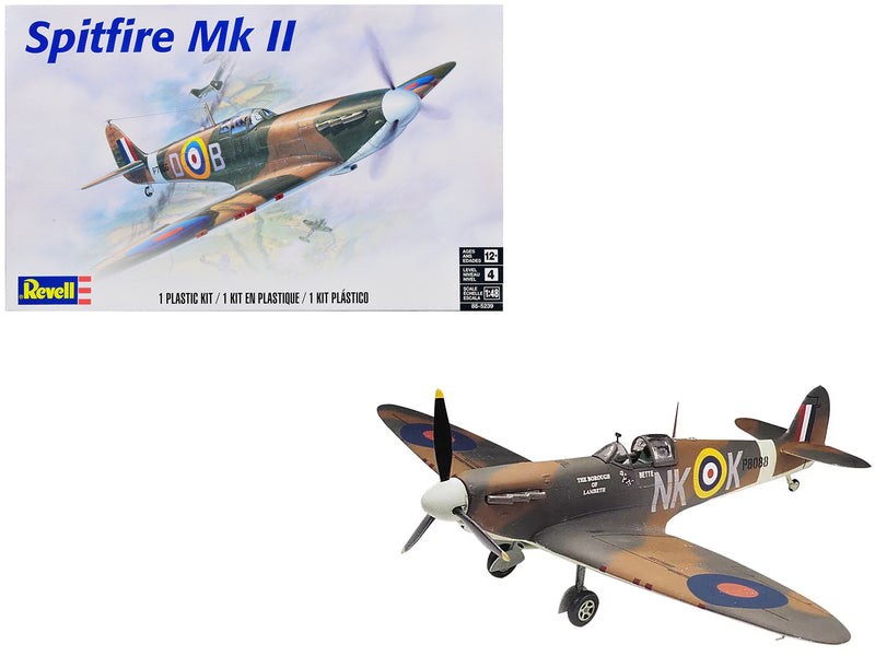 Level 4 Model Kit Supermarine Spitfire Mk-II Fighter Aircraft 1/48 Scale Model by Revell