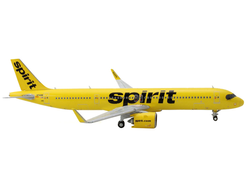 Airbus A321neo Commercial Aircraft "Spirit Airlines" Yellow 1/400 Diecast Model Airplane by GeminiJets