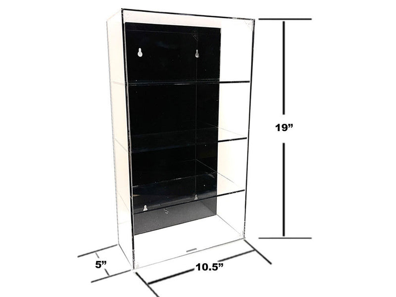 Showcase 4 Car Display Case Wall Mount with Black Back Panel "Mijo Exclusives" for 1/24-1/25 Scale Models