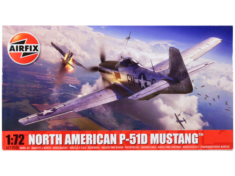 Skill 1 Model Kit North American P-51D Mustang Fighter Aircraft 1/72 Plastic Model Kit by Airfix