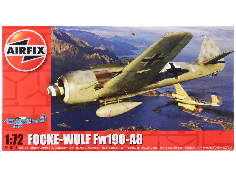 Skill 1 Model Kit Focke-Wulf Fw190-A8 Fighter Aircraft 1/72 Plastic Model Kit by Airfix