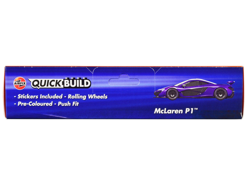 Skill 1 Model Kit McLaren P1 Purple Snap Together Painted Plastic Model Car Kit by Airfix Quickbuild