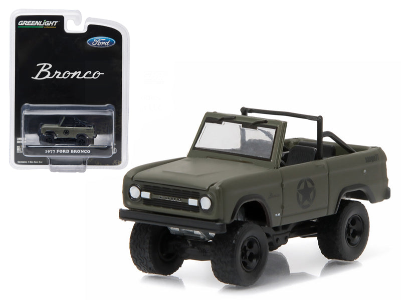 1977 Ford Bronco Military Tribute "Sarge 77" Hobby Exclusive 1/64 Diecast Model Car by Greenlight