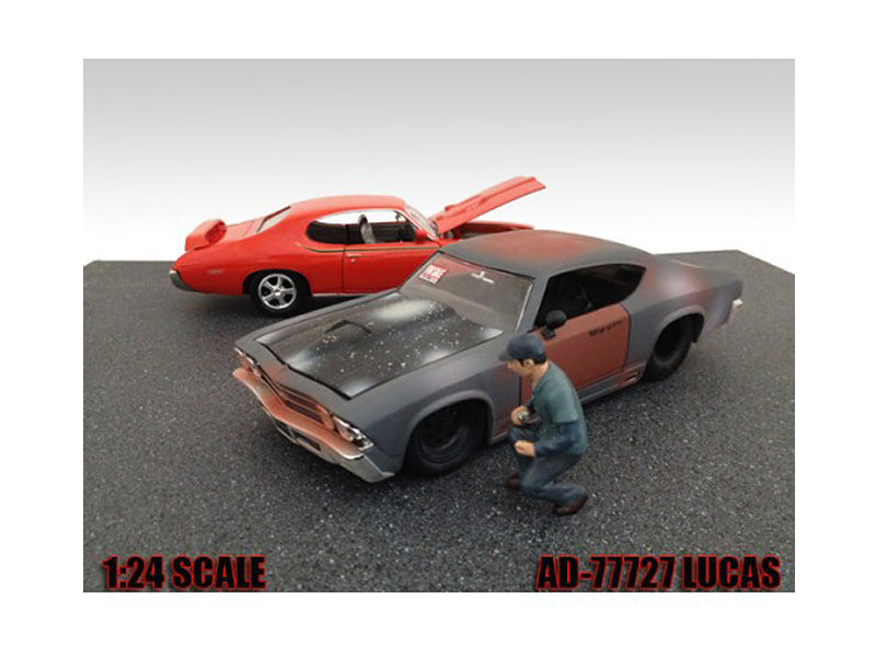 Mechanic Lucas Figure For 1:24 Diecast Model Cars by American Diorama