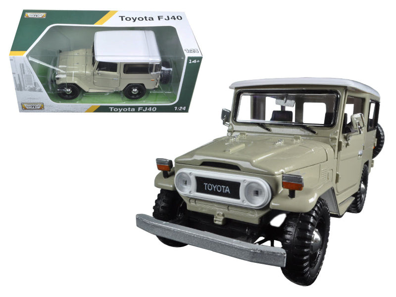 Toyota FJ40 Beige with White Top 1/24 Diecast Model Car by Motormax
