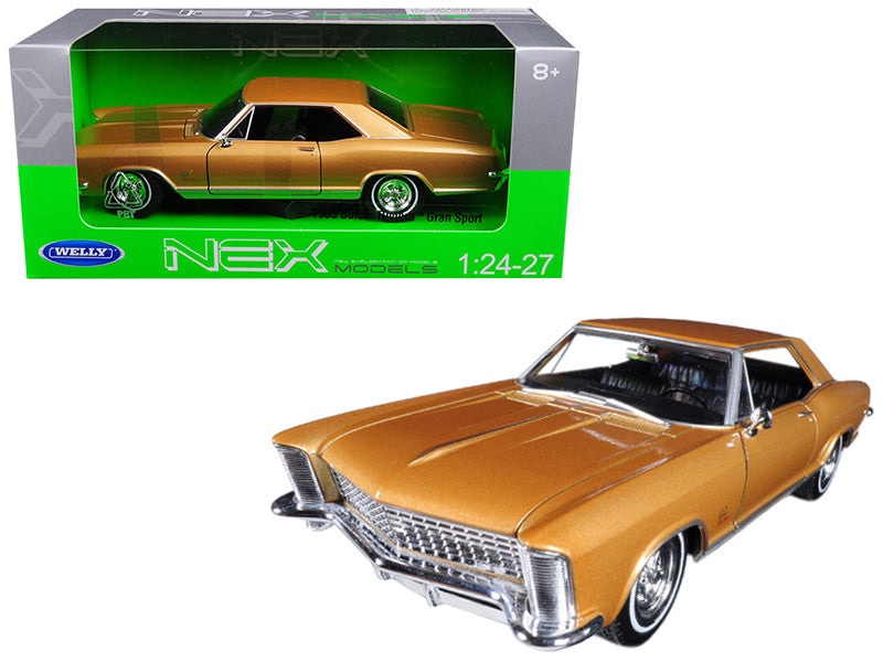 1965 Buick Riviera Gran Sport Gold Metallic 1/24 Diecast Model Car by Welly