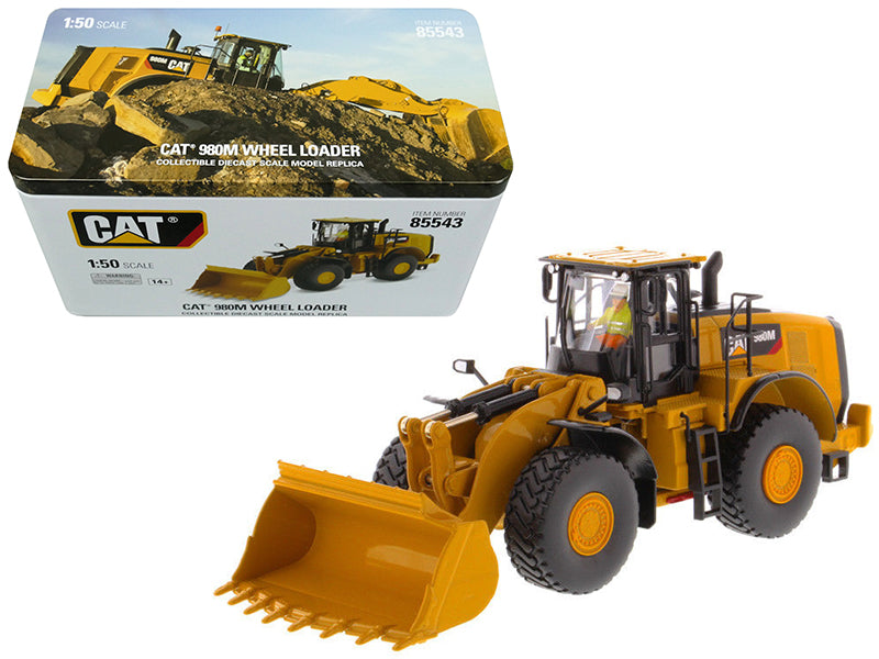 CAT Caterpillar 980M Wheel Loader with Rock Bucket and Operator "High Line Series" 1/50 Diecast Model by Diecast Masters
