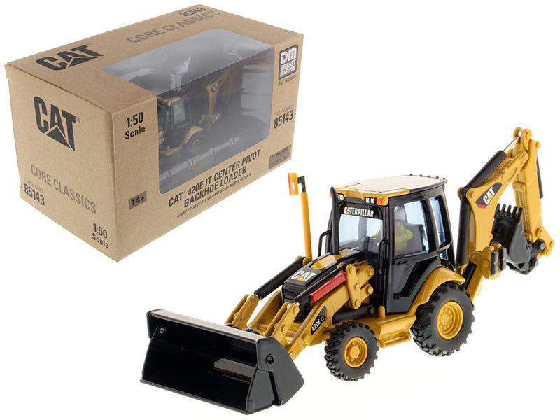 CAT Caterpillar 420E Center Pivot Backhoe Loader with Working Tools with Operator "Core Classics Series" 1/50 Diecast Model by Diecast Masters