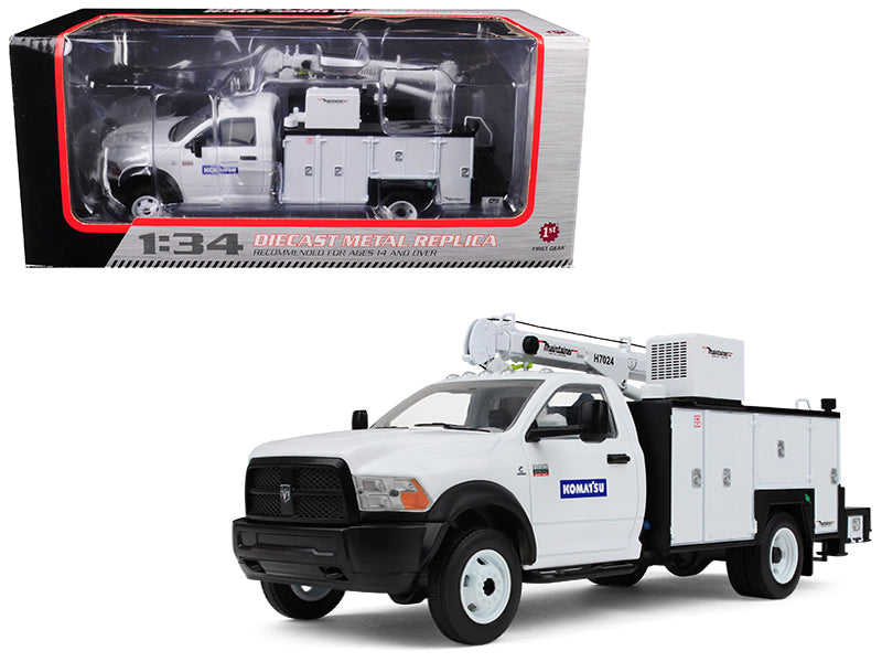 RAM 5500 "Komatsu" with Maintainer Service Body White 1/34 Diecast Model Car by First Gear