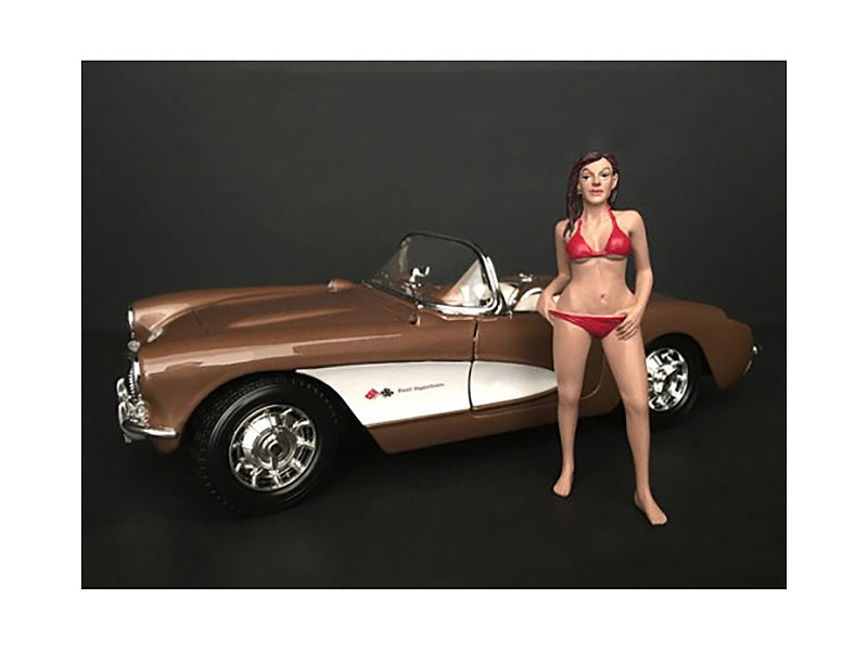 October Bikini Calendar Girl Figurine for 1/24 Scale Models by American Diorama