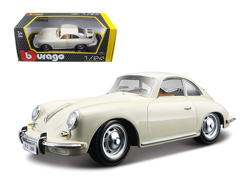 1961 Porsche 356 B Coupe Ivory White 1/24 Diecast Model Car by Bburago