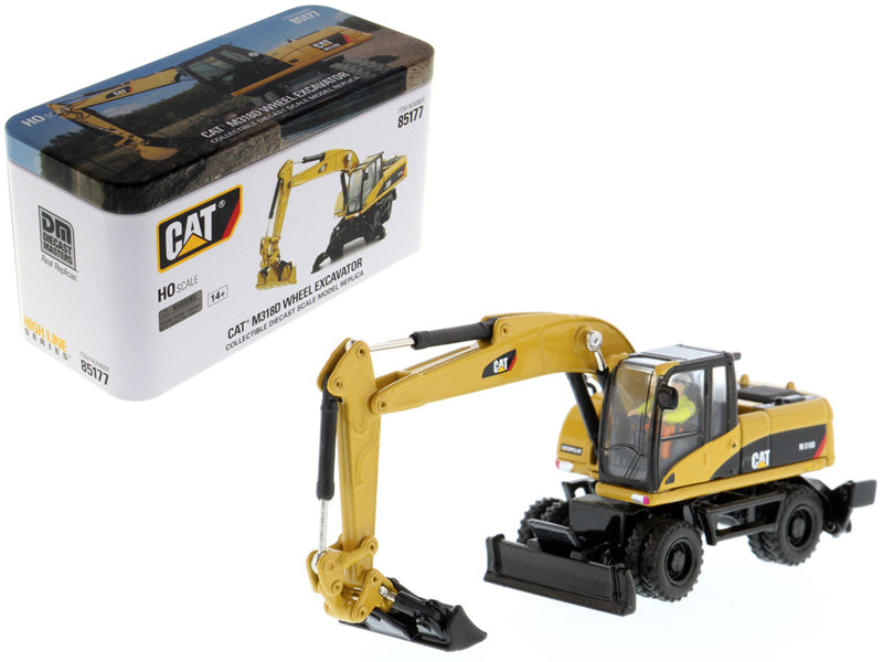 CAT Caterpillar M318D Wheeled Excavator with Operator "High Line" Series 1/87 (HO) Scale Diecast Model by Diecast Masters