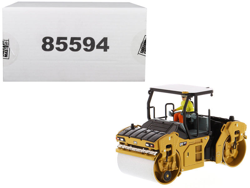 CAT Caterpillar CB-13 Tandem Vibratory Roller with ROPS (Roll Over Protective Structure) and Operator "High Line Series" 1/50 Diecast Model by Diecast Masters