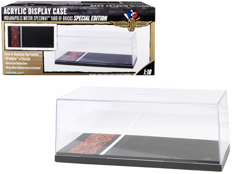 Special Edition Collectible Display Show Case for 1/18 Car Models with Plastic Base Yard of Bricks "Indianapolis Motor Speedway" by Greenlight