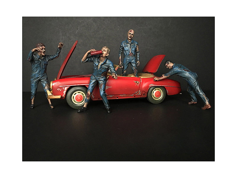 Zombie Mechanics 4 Piece Figurine Set "Got Zombies??" for 1/18 Scale Models by American Diorama
