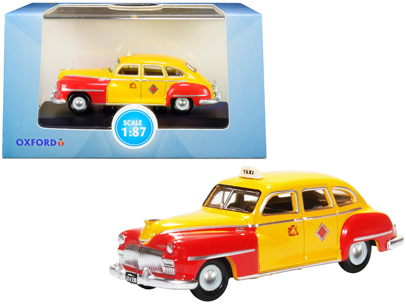 1946-1948 DeSoto Suburban Yellow and Red "San Francisco Taxi" "The Godfather" Movie 1/87 (HO) Scale Diecast Model Car by Oxford Diecast