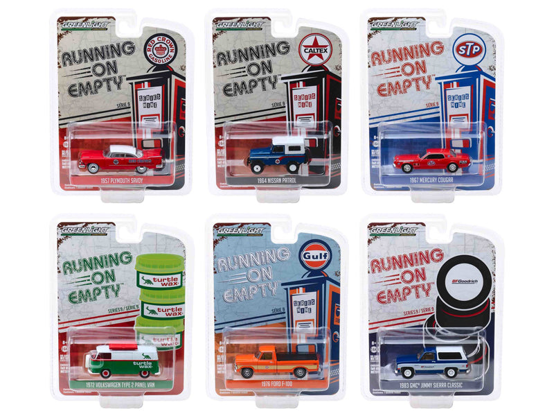 "Running on Empty" 6 piece Set Series 9 1/64 Diecast Model Cars by Greenlight