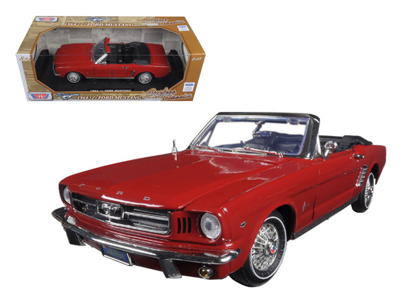 1964 1/2 Ford Mustang Convertible Red "Timeless Classics" Series 1/18 Diecast Model Car by Motormax