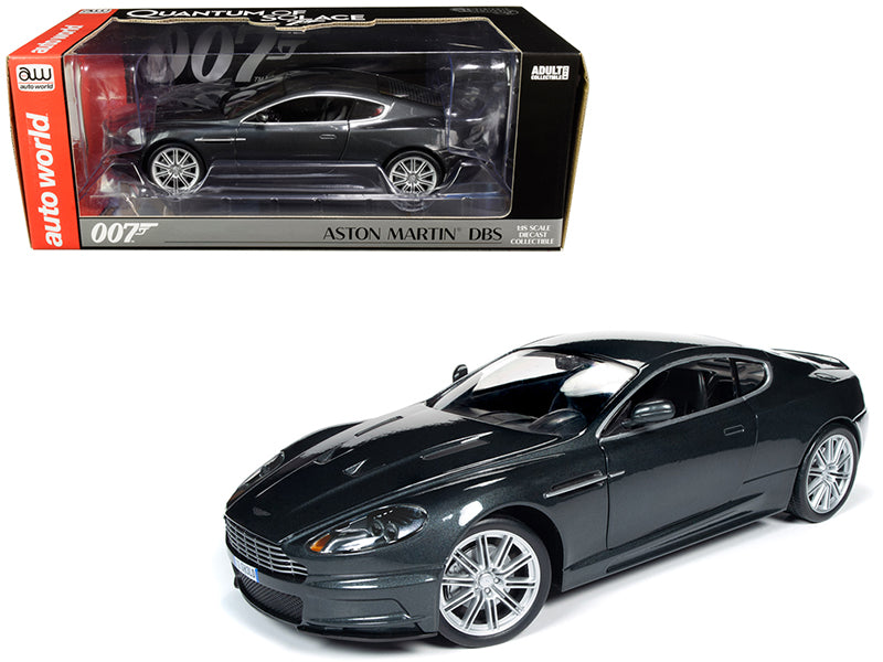 Aston Martin DBS Quantum Silver / Dark Gray Metallic (James Bond 007) "Quantum of Solace" (2008) Movie 1/18 Diecast Model Car by Auto World