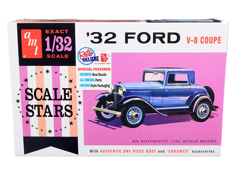 Skill 2 Model Kit 1932 Ford V-8 Coupe "Scale Stars" 1/32 Scale Model by AMT